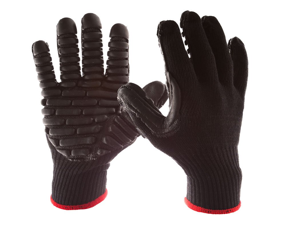 Occunomix Vibration and Impact Protection Glove/Full Finger L Black 426-064 